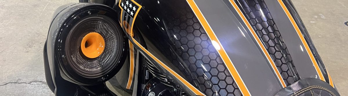 Motorcycle with audio upgrade