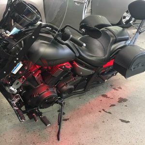 motorcycle with vinyl graphics