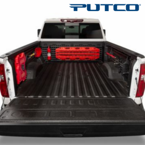 Stay organized for any job and get the proper cargo storage for your truck with Putco Molle Panels. Secure your cargo in the back of your truck bed with this one of a kind truck bed storage organizer system with custom fit designs engineered for every make and model. Compatible with bed covers and spray-in bed liners, Molle Panels holds your gear safely and securely inside the truck bed panel. This amazing cargo storage rack is perfect for latching down nearly anything you want to secure in place including MOLLE bags, trail gear, tools, high lift jacks, axes, shovels and more. It’s perfect system for overlanding pickup trucks or work trucks to hang and organize gear, tools and more. Pay us a visit and we’ll help you not only secure your cargo but keep it organized with this Putco product.