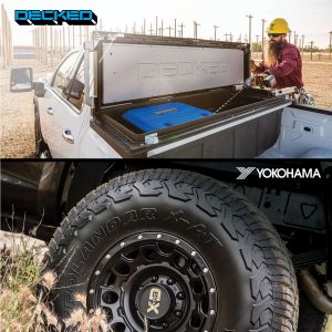 Yohohama tires and Decked bed storage system