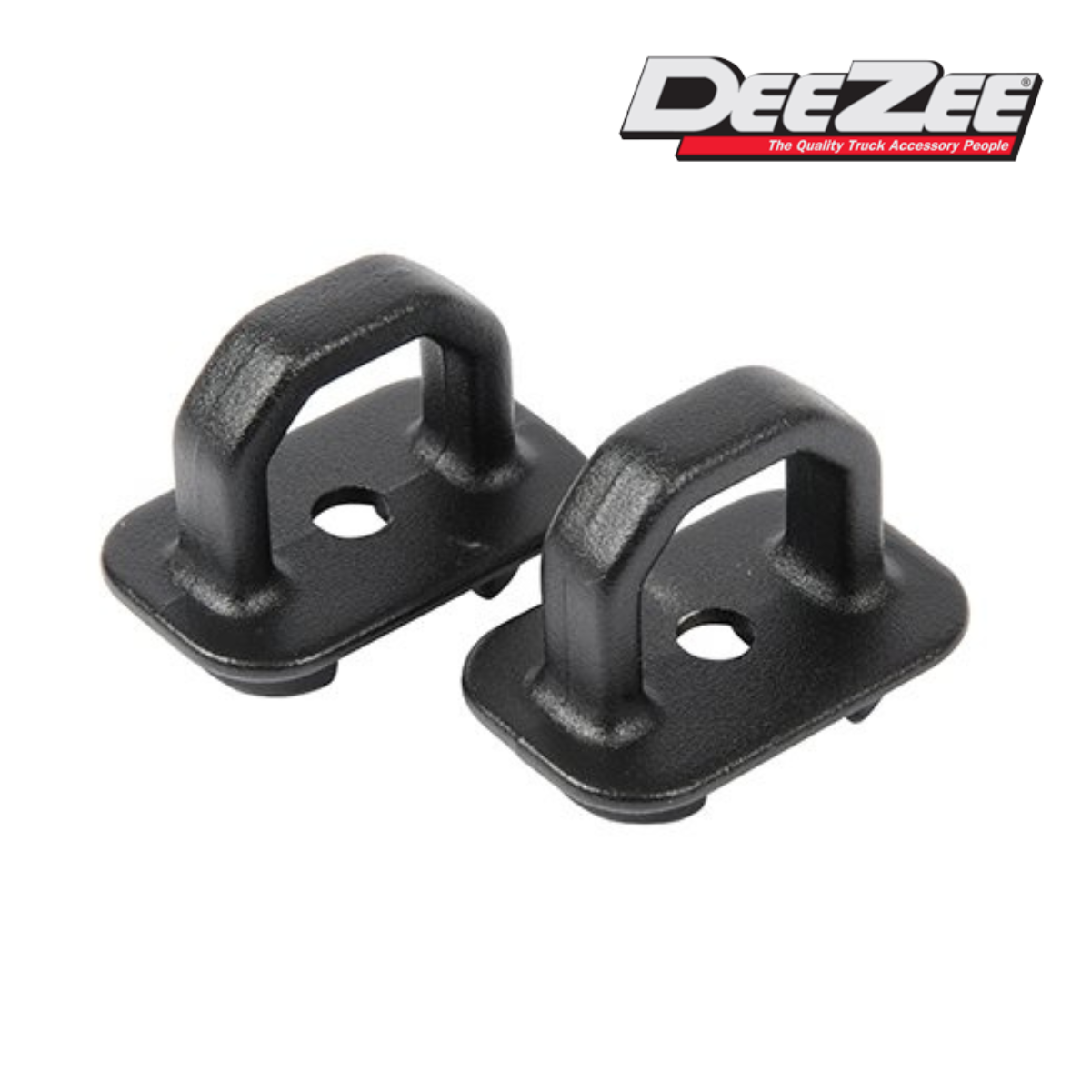 Secure your cargo with Dee Zee’s Truck Bed Tie Downs. Dee Zee’s Truck Bed Tie Downs create easy and solid anchor points to secure your cargo properly. The tie downs don’t need drilling as they fit into existing truck bed locations for Gm, Ram and Ford trucks, with all mounting hardware included for an easy install. Dee Zee Tie Downs are sold in pairs, made of cast aluminum with a black powder coated finish in the USA and rated for the maximum strength of your truck bed. Visit us to keep your cargo secure with Dee Zee’s Truck Bed Tie Downs.